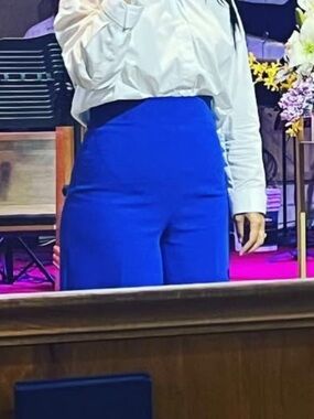 High-Waist Wide Leg Pants in Royal Blue